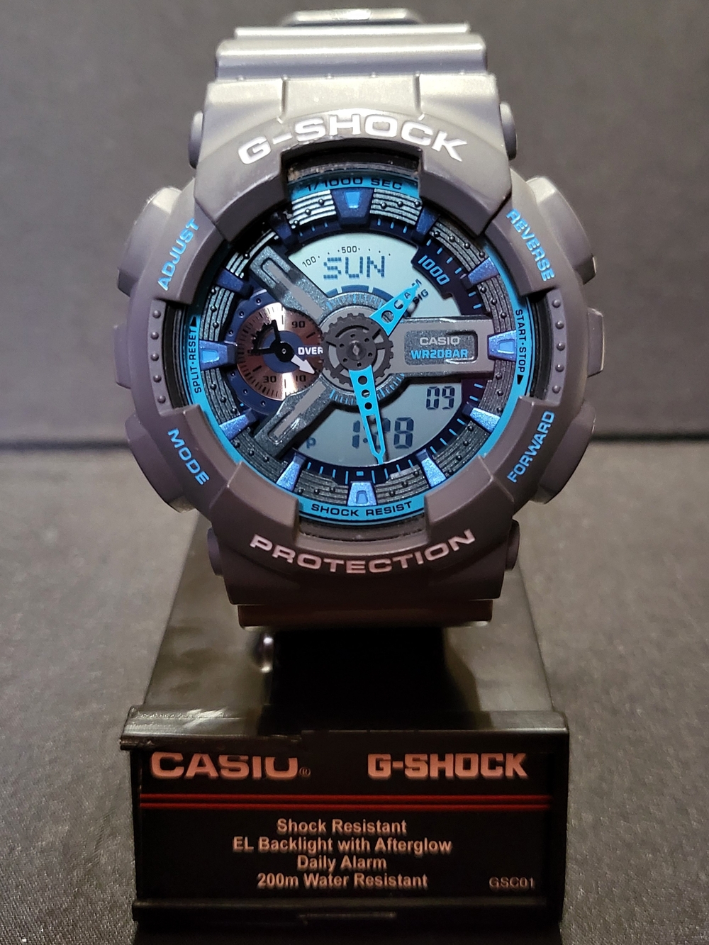 G-Shock GA-110TS Gray and Blue Shock Resistant Watch